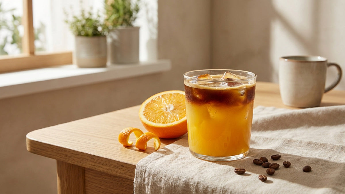 Etiopia Yirgacheffe Idido, jasno palona kawa do orange espresso z sokiem pomarańczowym