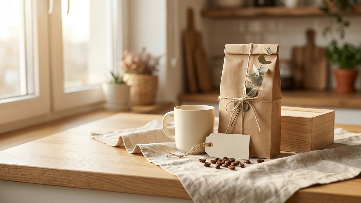 Zestaw Startowy Espresso Manufaktury Kawy, cztery paczki kawy po 250 g ułożone jako prezent dla kawosza